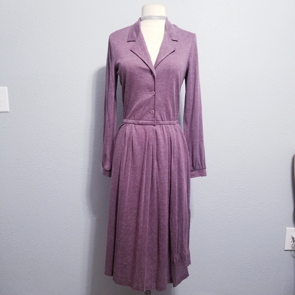 Vintage Dresses & Skirts - Vintage 70's 80's retro glam button fall dress LARGE